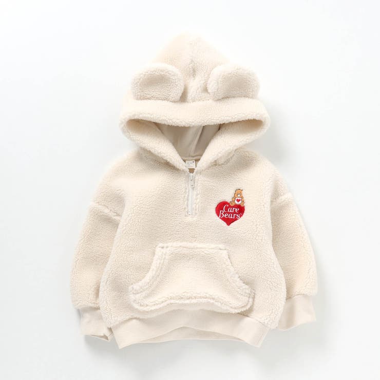 NET別注 ケアベア ボア刺繍ハーフジップパーカー[品番