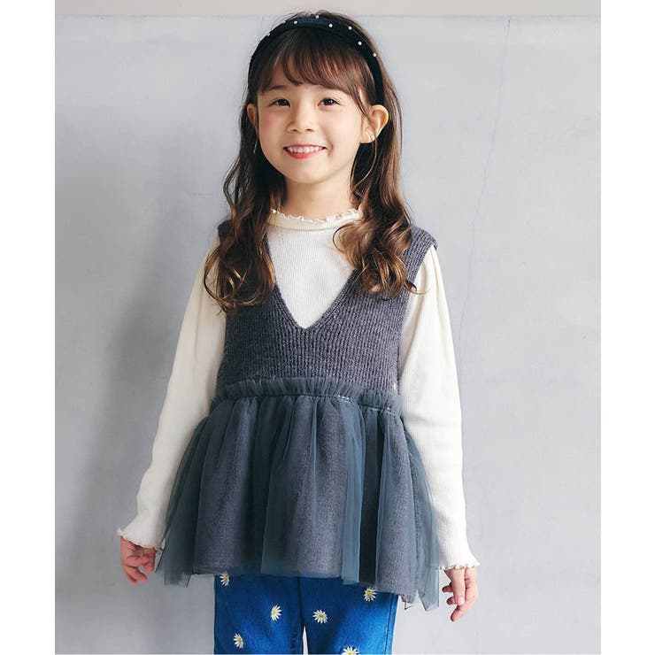 チュールペプラムニットベスト | F.O.Online Store | 詳細画像1 