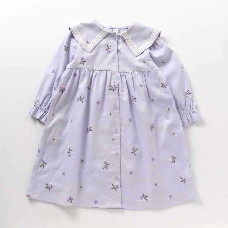 ラベンダー | キンモクセイ・アジサイ刺繍ワンピース | F.O.Online Store