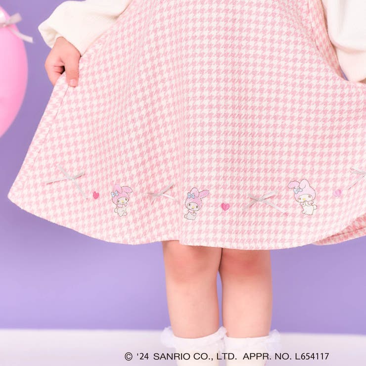 マイメロディ・クロミ/千鳥柄ドッキングワンピース[品番