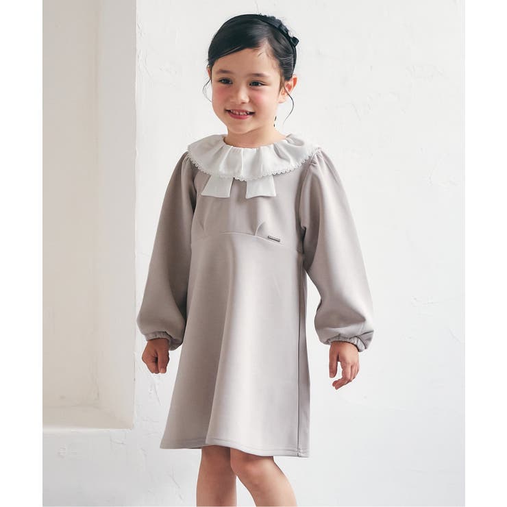 ベージュ | WEB限定 リボン襟フレアワンピース_アプレレクールマシェリ | F.O.Online Store