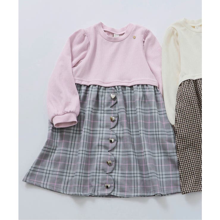 ピンク | ハートボタンスカラップドッキングワンピース | F.O.Online Store