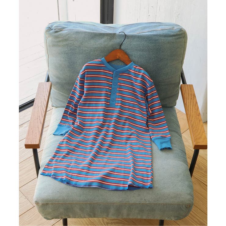サックス | 【リンク】ヘンリーネックマルチボーダーワンピース | F.O.Online Store