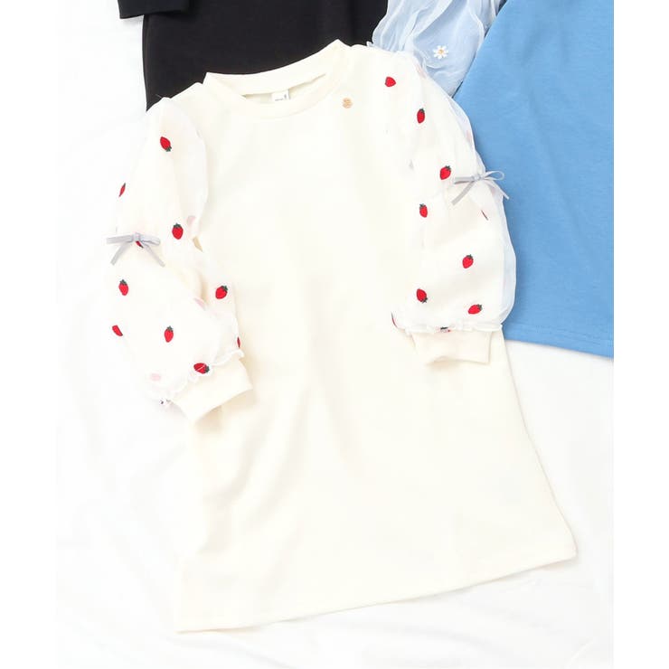 アイボリー | 3柄刺繍チュールスリーブワンピース | F.O.Online Store