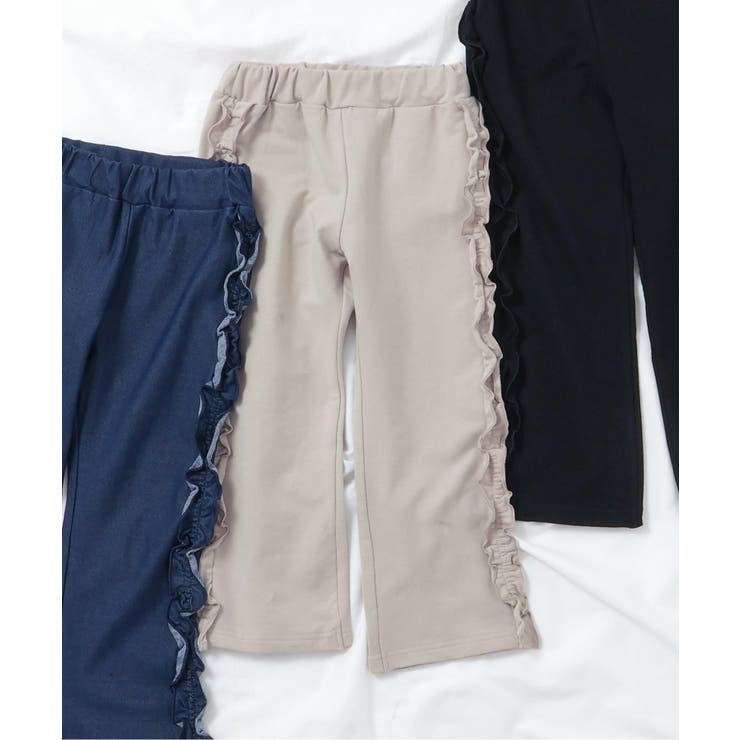 ベージュ | サイドフリルストレート/7days Style pants  10分丈 | F.O.Online Store