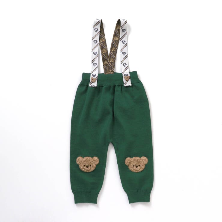 tiny bear サスペンダー付きニットパンツ[品番：FOKK0016709
