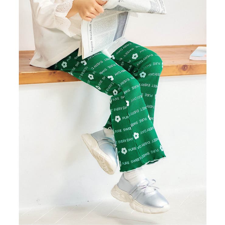 グリーン | WEB限定 ワッフルメロウフレアパンツ  10分丈 | F.O.Online Store