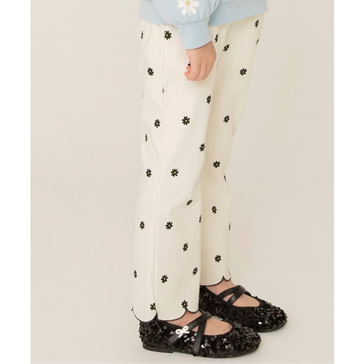 アイボリー | WEB限定 裾スカラップカットソーパンツ  10分丈 | F.O.Online Store