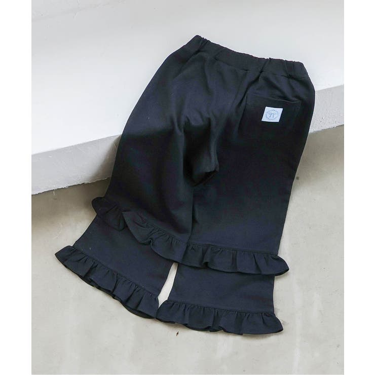 ブラック | ダブルフリルスウェットパンツ  10分丈 | F.O.Online Store