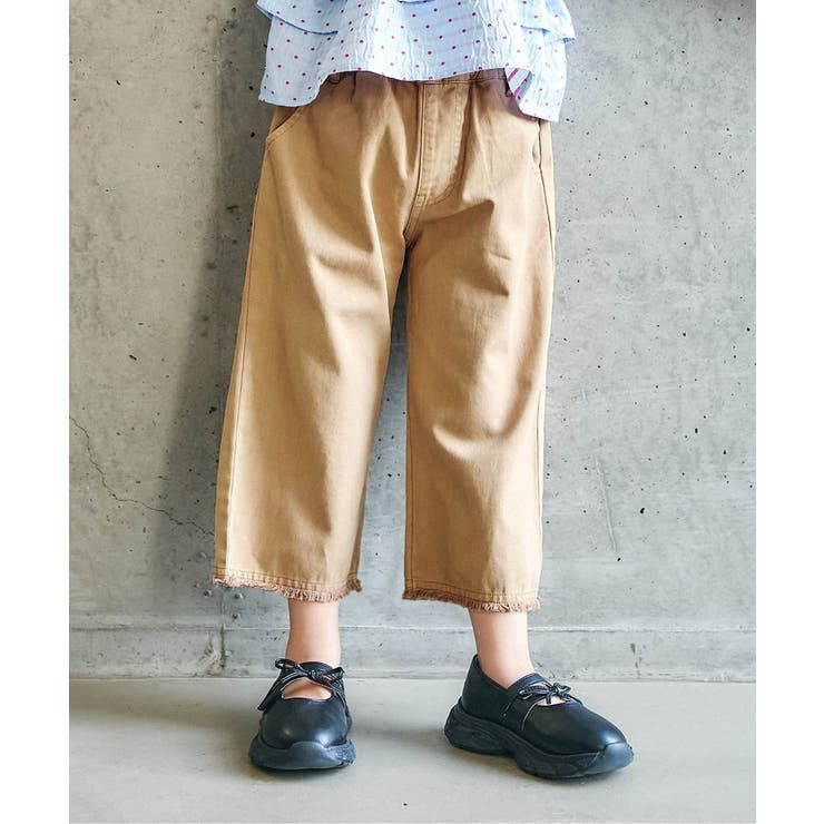 キャメル | 裾フリンジワイドパンツ | F.O.Online Store