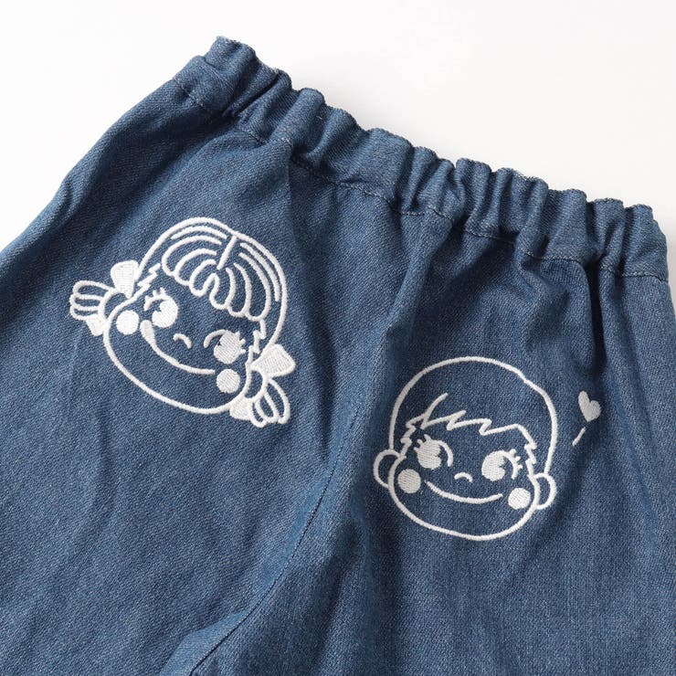 WEB限定 PEKO＆POKO デニム＆チェックパンツ 9分丈[品番：FOKK0017579