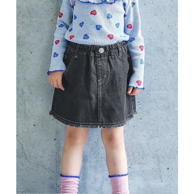 ブラック | 裾フリンジスカート風キュロット  ショート丈 | F.O.Online Store
