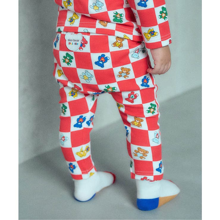 レッド | tiny bear Palette 総柄レギンス  10分丈 | F.O.Online Store