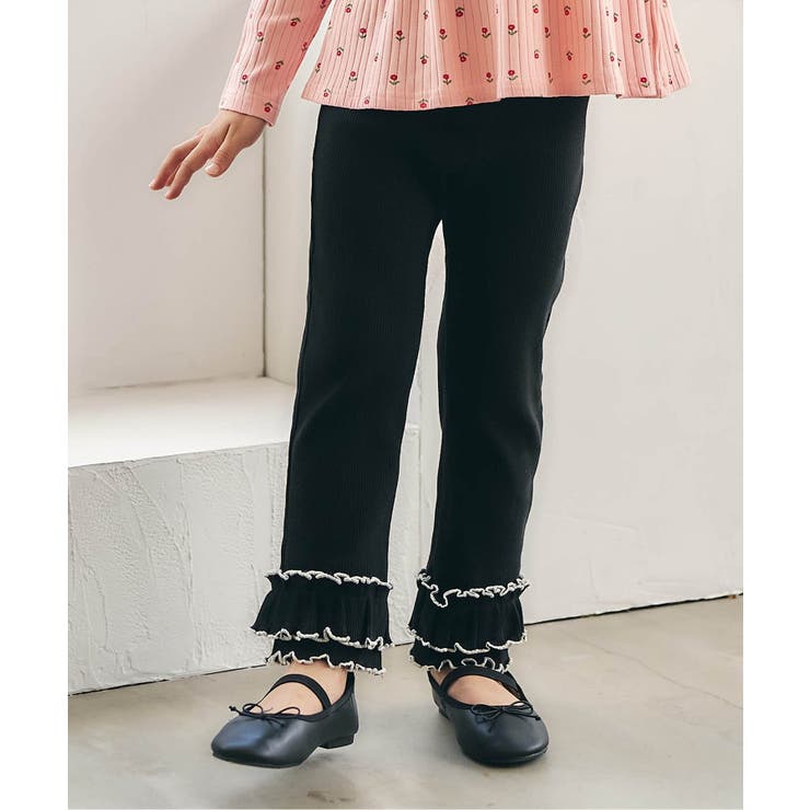 ブラック | メロウフリルリブレギンス/Look at Me!Pants | F.O.Online Store