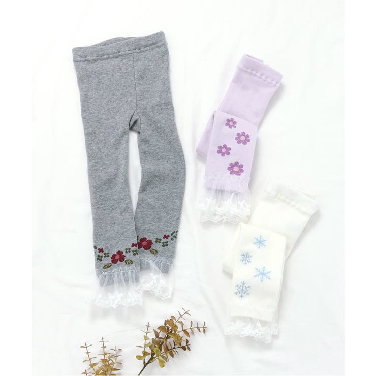 お花・雪柄裾レースレギンス | F.O.Online Store | 詳細画像10 