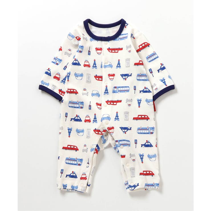 アイボリー | リブ総柄カバーオール | F.O.Online Store