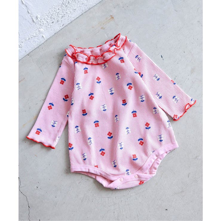 ピンク | 【リンク】ワッフルアソート襟フリルボディースーツ  | F.O.Online Store