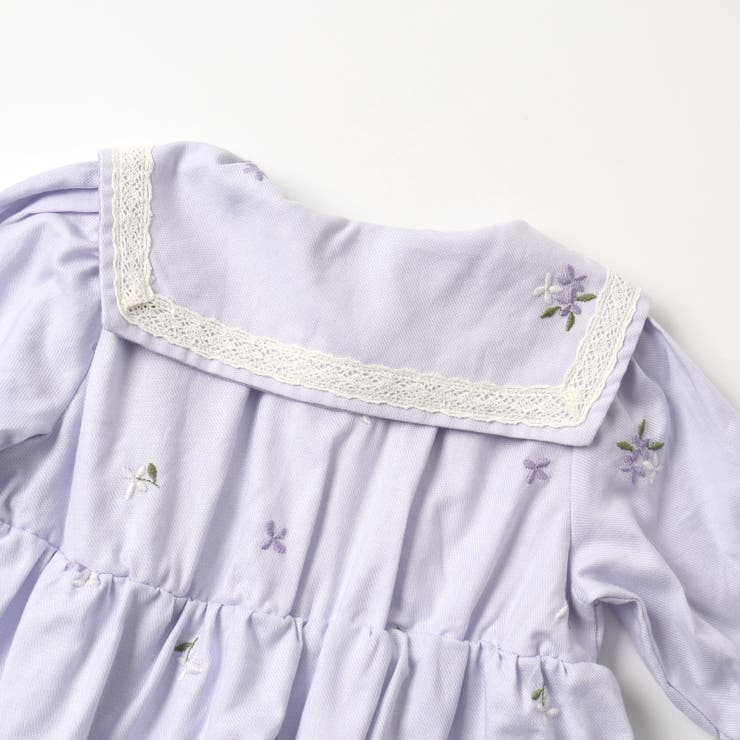 かぐれ　オールインワン　刺繍 キンモクセイ・アジサイ刺繍カバーオール[品番：FOKK0016679]｜F.O.