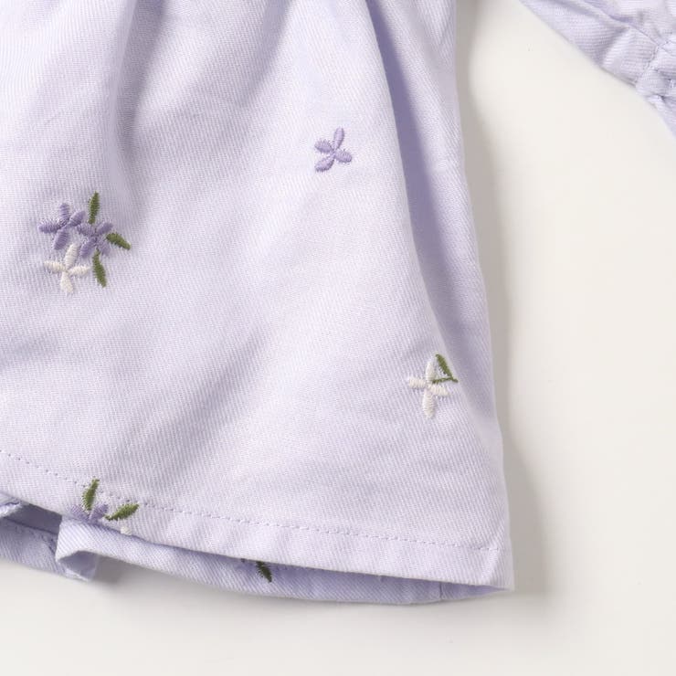 キンモクセイ・アジサイ刺繍カバーオール[品番：FOKK0016679