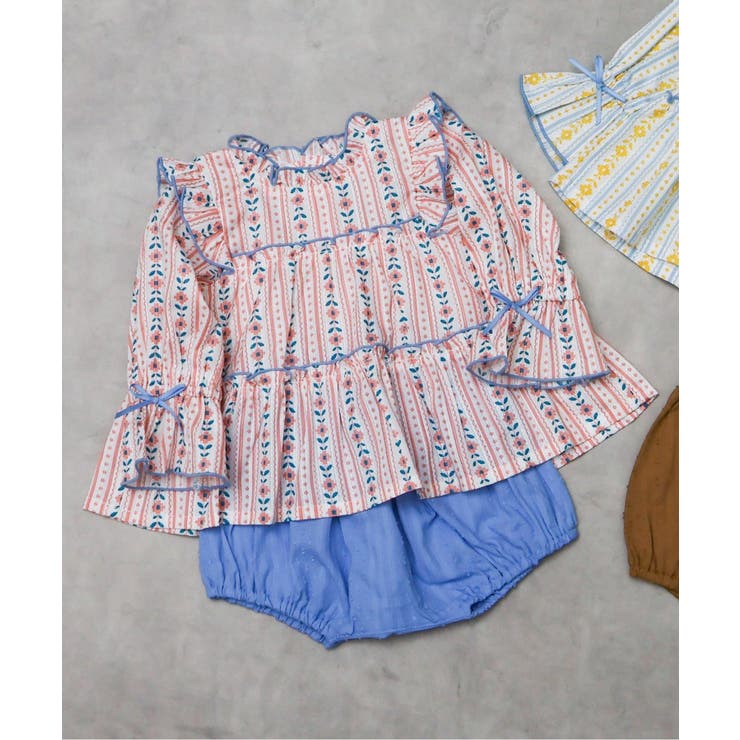 ピンク | ライン花柄チュニック&ブルマセット | F.O.Online Store
