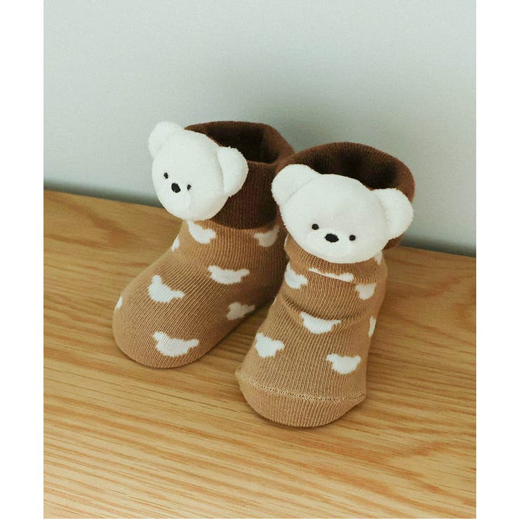 ベージュ | tiny bear Palette ラトル付きソックス | F.O.Online Store