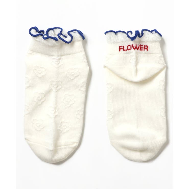 オフホワイト | ハート・お花透かし柄ショートソックス | F.O.Online Store