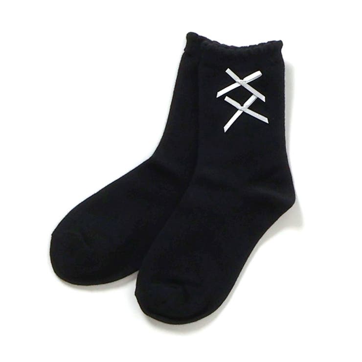 ブラック | メニーリボンクルーソックス | F.O.Online Store