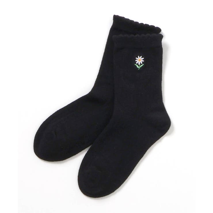ブラック | ワンポイントモチーフクルーソックス | F.O.Online Store