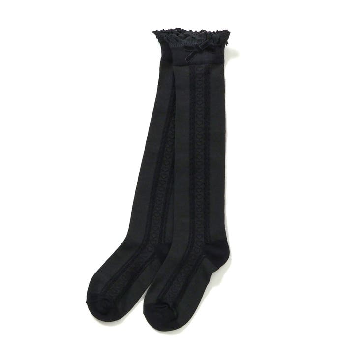 ブラック | フリルニーハイソックス | F.O.Online Store