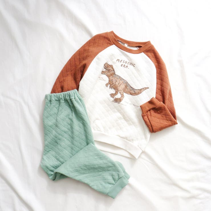 オレンジ | 恐竜・車柄キルトパジャマ  10分丈 | F.O.Online Store