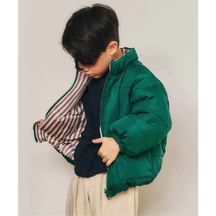 グリーン | 【洗える 2WAY】ふわふわ中綿リバーシブル バラエティアウター | F.O.Online Store