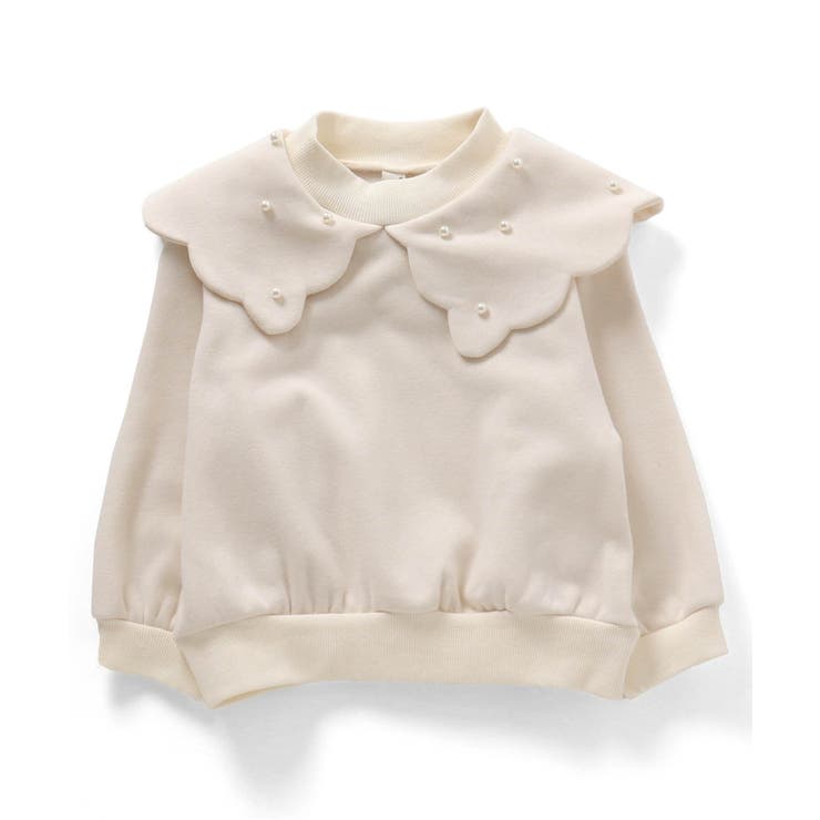 アイボリー | 裏シャギースカラップ衿トレーナー | F.O.Online Store