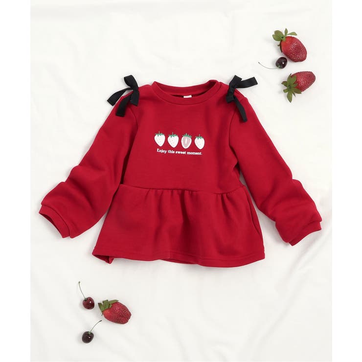 レッド | WEB限定 肩リボンペプラムトレーナー | F.O.Online Store