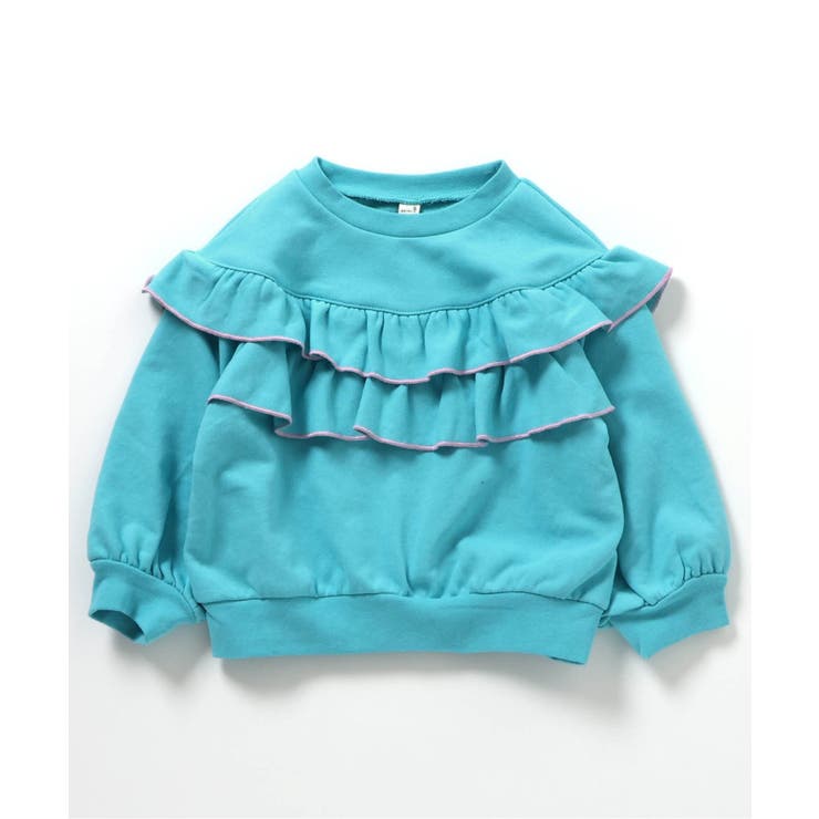 ミント | フラワー・無地メロウフリルトレーナー | F.O.Online Store