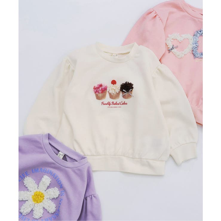 アイボリー | 3柄GIRLS立体モチーフトレーナー_RP | F.O.Online Store