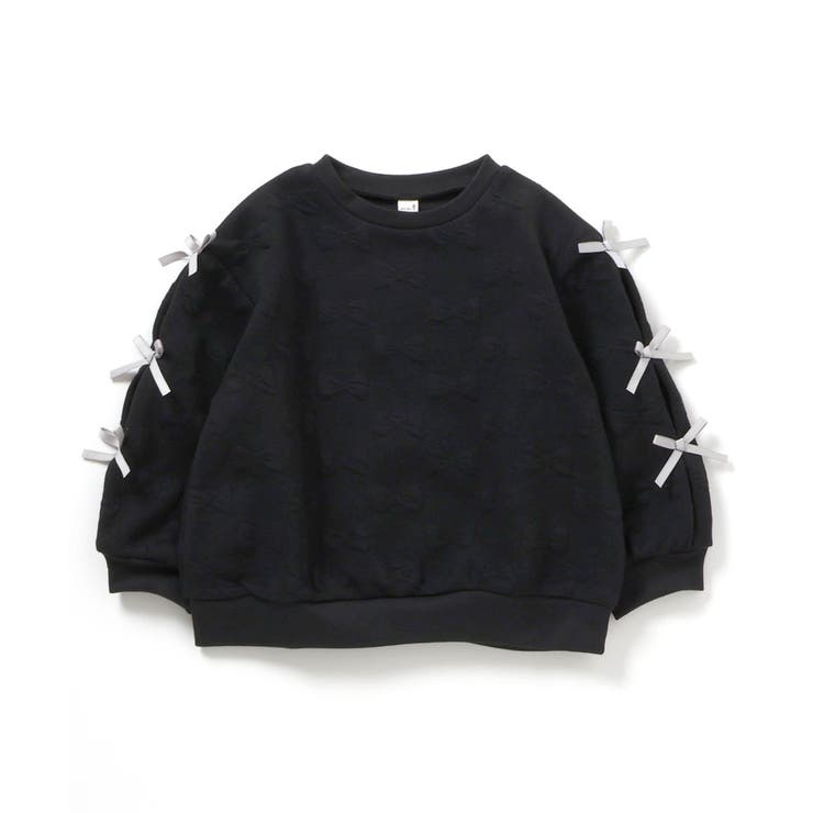 ブラック | 袖リボンキルトトレーナー | F.O.Online Store