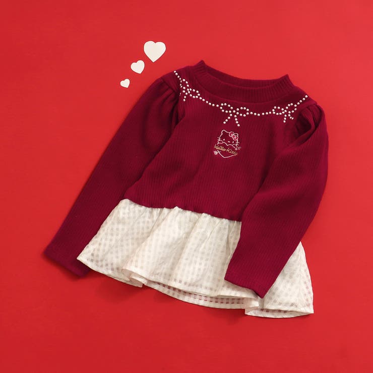 レッド | ハローキティペプラムフリルトップス | F.O.Online Store