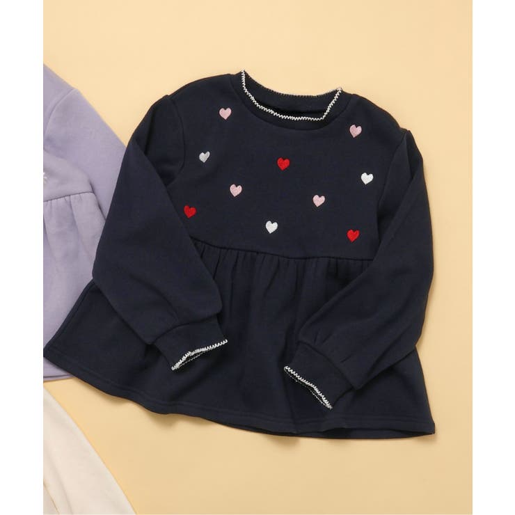 ネイビーブルー | WEB限定 裏シャギーペプラム刺繍トレーナー | F.O.Online Store