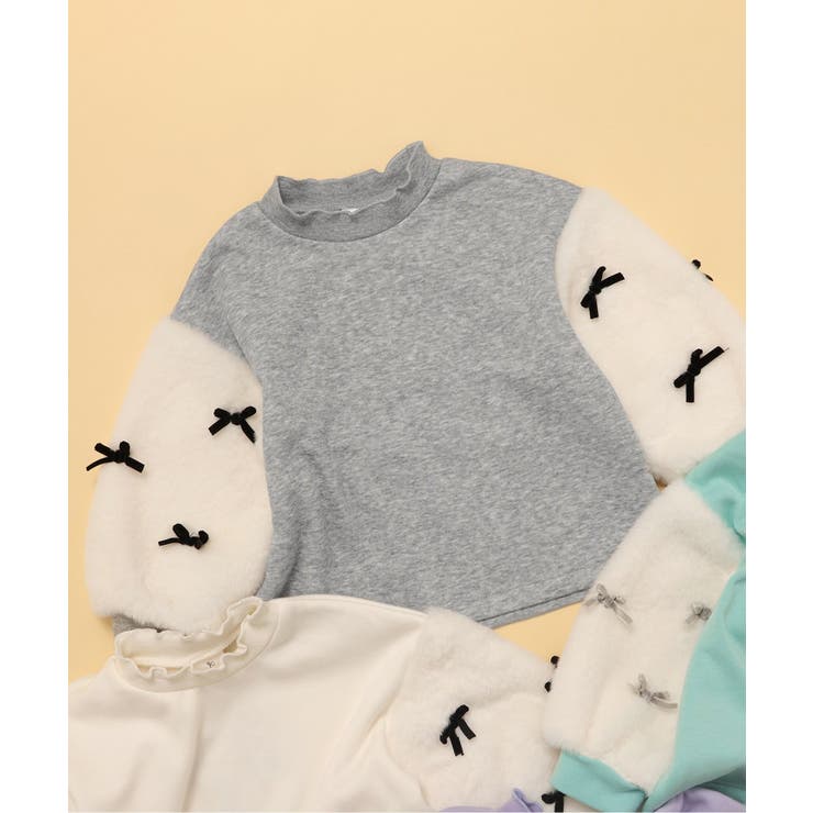 グレー | WEB限定 裏シャギーファーリボントレーナー | F.O.Online Store