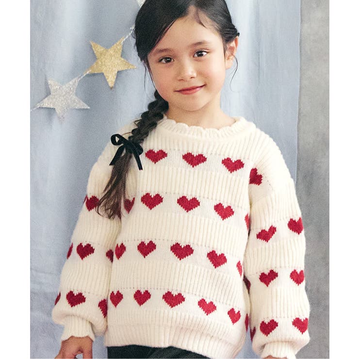 アイボリー | ハート・フラワー・ネコモチーフニット | F.O.Online Store