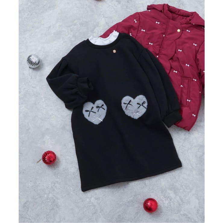 ブラック | 裏シャギーハートポケットワンピース | F.O.Online Store