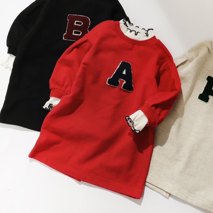 レイヤード風アルファベットロゴワンピース[品番：FOKK0019006]｜F.O.