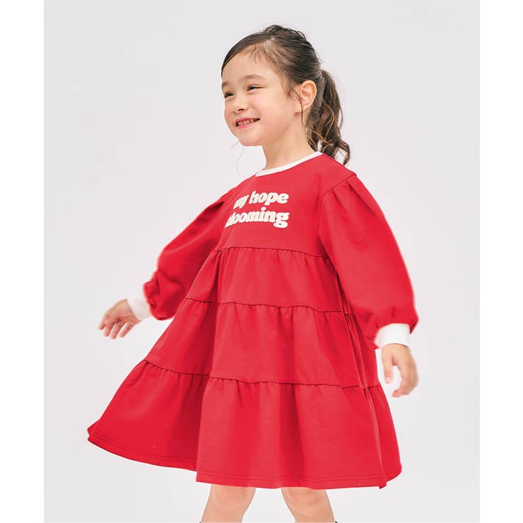 レッド | ティアードロゴワンピース | F.O.Online Store