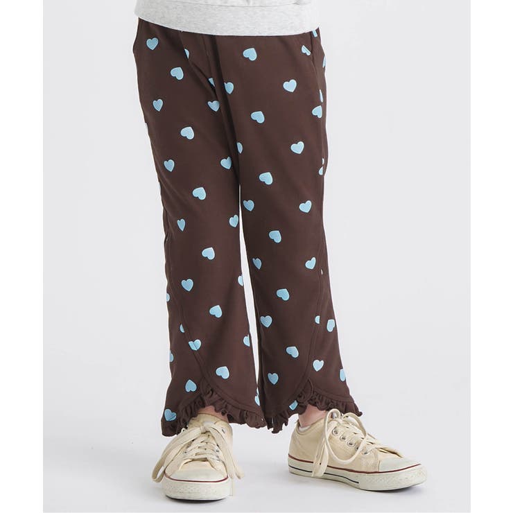 ブラウン | ハート・花柄裾フリルきゅんパンツ  10分丈 | F.O.Online Store