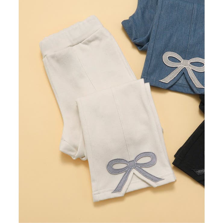 アイボリー | WEB限定 裏起毛リボンスリットカットソーパンツ  10分丈 | F.O.Online Store