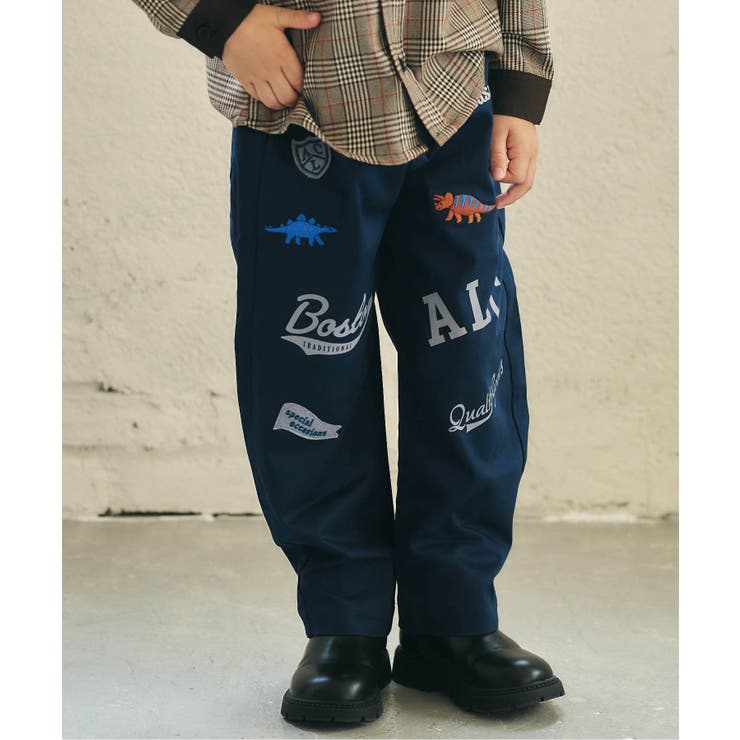 ネイビーブルー | アソートワッペン＆刺繍パンツ  10分丈 | F.O.Online Store