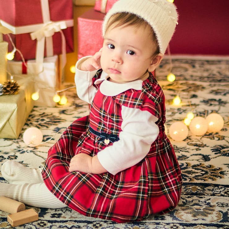 リンク】チェックジャンスカレイヤードカバーオール[品番：FOKK0021593