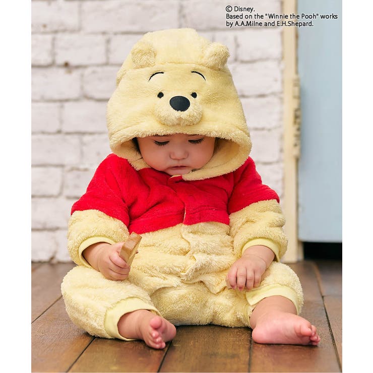 ディズニーキャラクター/くまのプーさん/フード付カバーオール[品番