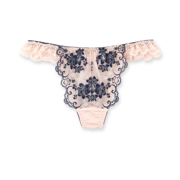 ベージュ | ロマンチックなフェミニンランジェリー予備にしても単品でも可愛いTバックショーツ … | fran de lingerie