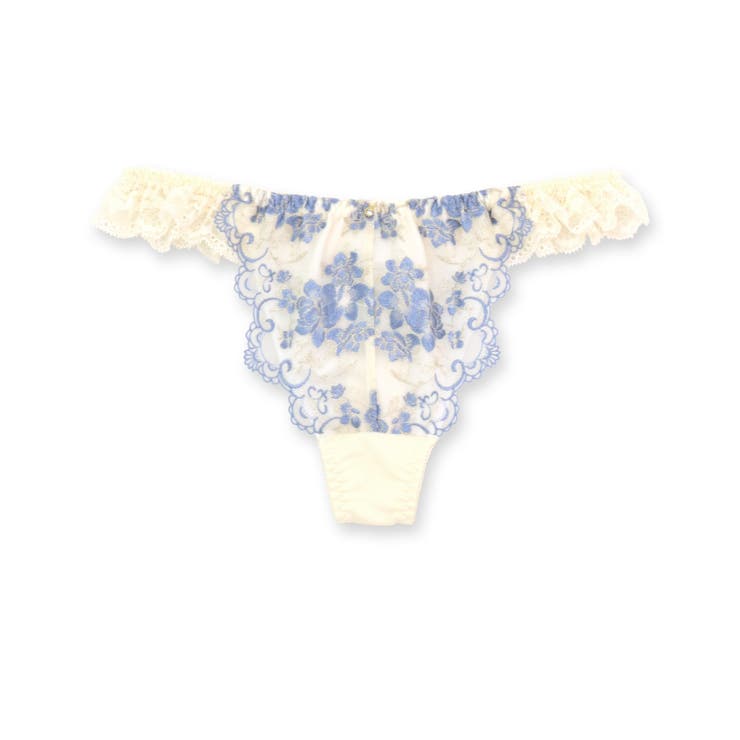 アイボリー | ロマンチックなフェミニンランジェリー予備にしても単品でも可愛いTバックショーツ … | fran de lingerie